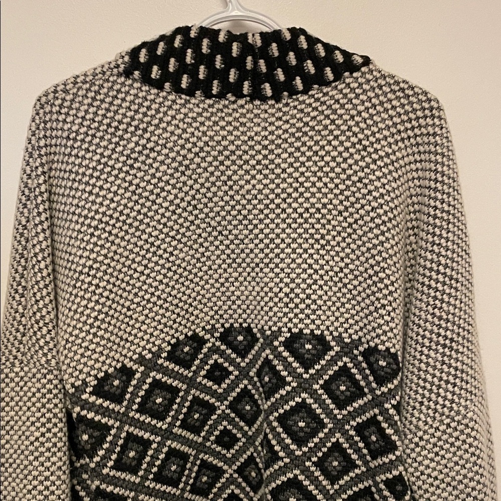 Women's Lemon Tree Treats Open Cardigan With Geometric Pattern Size Large - Picture 7 of 8